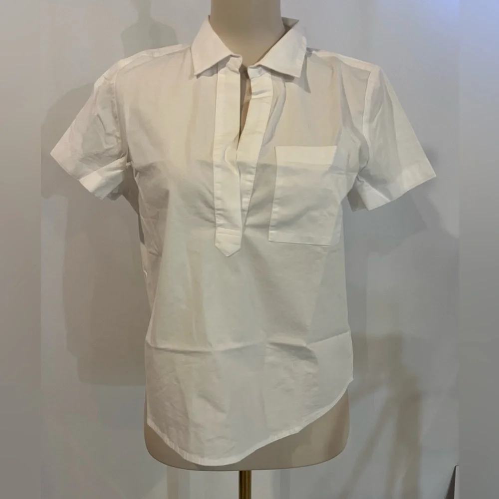 J.Crew Short-sleeve poplin popover top - Picture 4 of 7